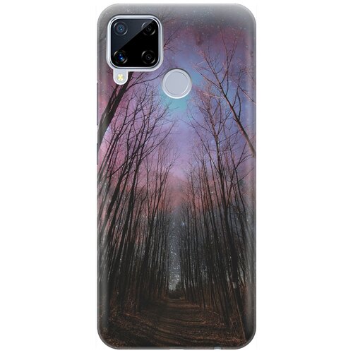 фото Ультратонкий силиконовый чехол-накладка для realme c15 с принтом "тропа и звездное небо" gosso