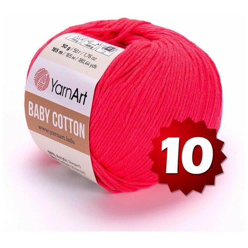 Пряжа Yarnart Baby Cotton 423 - 10 шт пряжа gazzal baby cotton беби коттон 10 мотков цвет темно красный 3439 60% хлопок 40% акрил 50г 165м