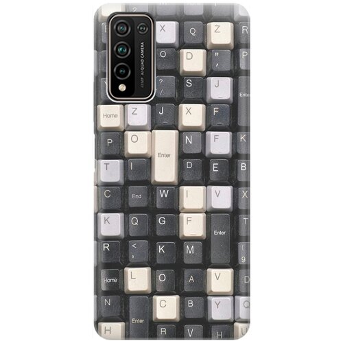фото Re:pa накладка transparent для honor 10x lite с принтом "черно-белые клавиши"