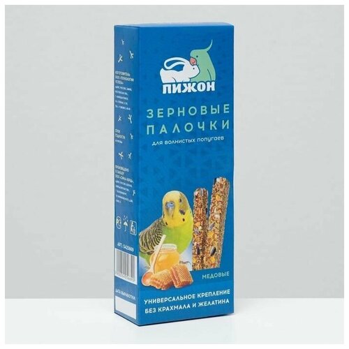 Зерновые палочки Пижон для птиц, медовые, 2 шт. в 1 упаковке