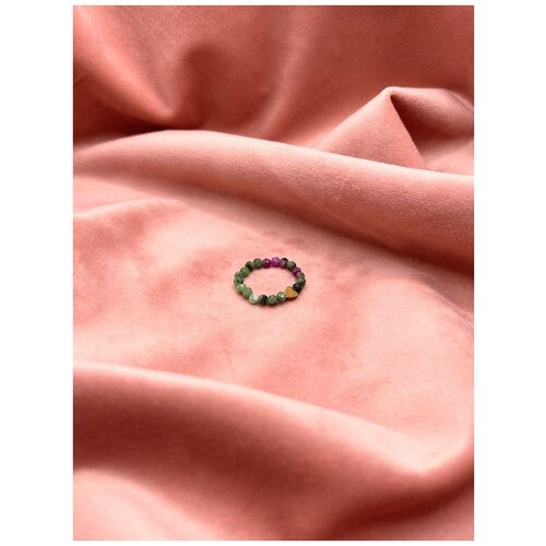 Кольцо the LOOP, гематит, цоизит, безразмерное, розовый, зеленый