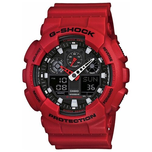 Наручные часы CASIO G-Shock GA-100B-4A, красный, черный