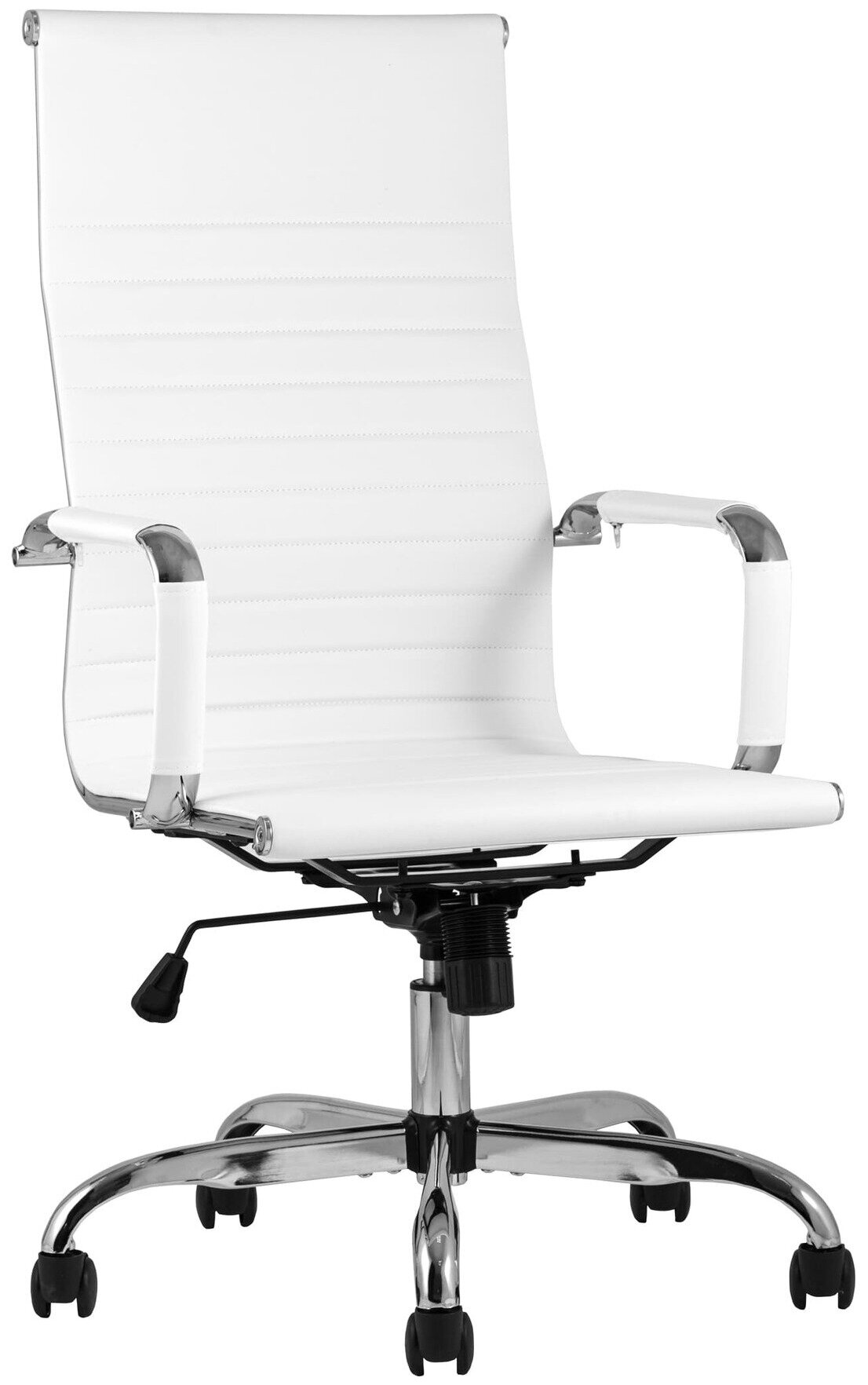 Компьютерное кресло TopChairs City офисное белое обивка экокожа, механизм качания Top Gun