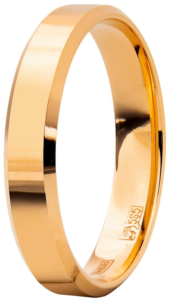 Кольцо обручальное Юверос, красное золото, 585 проба