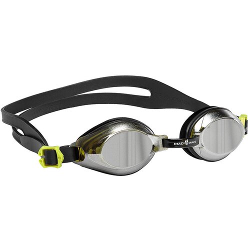 Очки для плавания MAD WAVE Aqua Mirror, black детские юниорские очки для плавания mad wave aqua mirror серебристый голубой