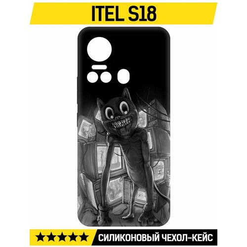 Чехол-накладка Krutoff Soft Case Хаги Ваги - Картун Кэт для ITEL S18 черный