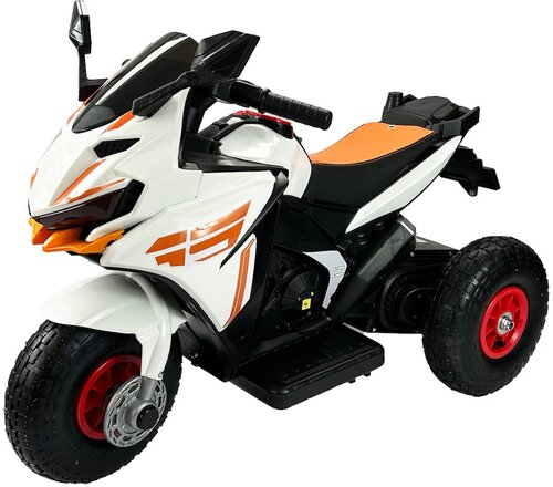 Электромотоцикл детский трицикл (2 мотора, надувные колеса) Jiajia SNT-898-WHITE