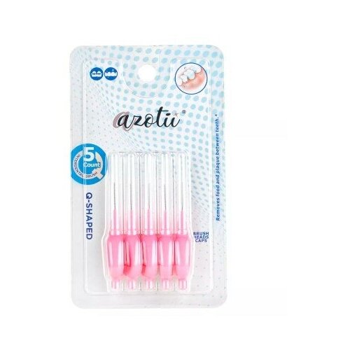 Ершики Azotii Q-SHAPED Interdental Brushes 0,6 мм, 5 шт межзубный ершик tepe original 0 45 оранжевые