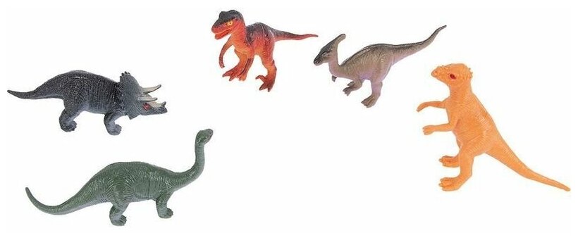 Набор фигурок 1TOY "В мире животных" Динозавры 5 шт