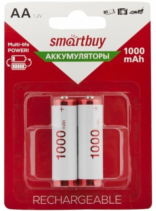 Аккумулятор Smartbuy LR6 AA 1000 mAh (уп 2 шт)