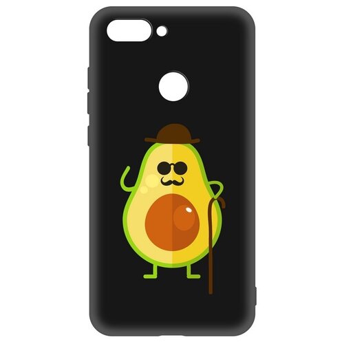 фото Чехол-накладка krutoff soft case авокадо деловой для xiaomi mi 8 lite черный krutoff group