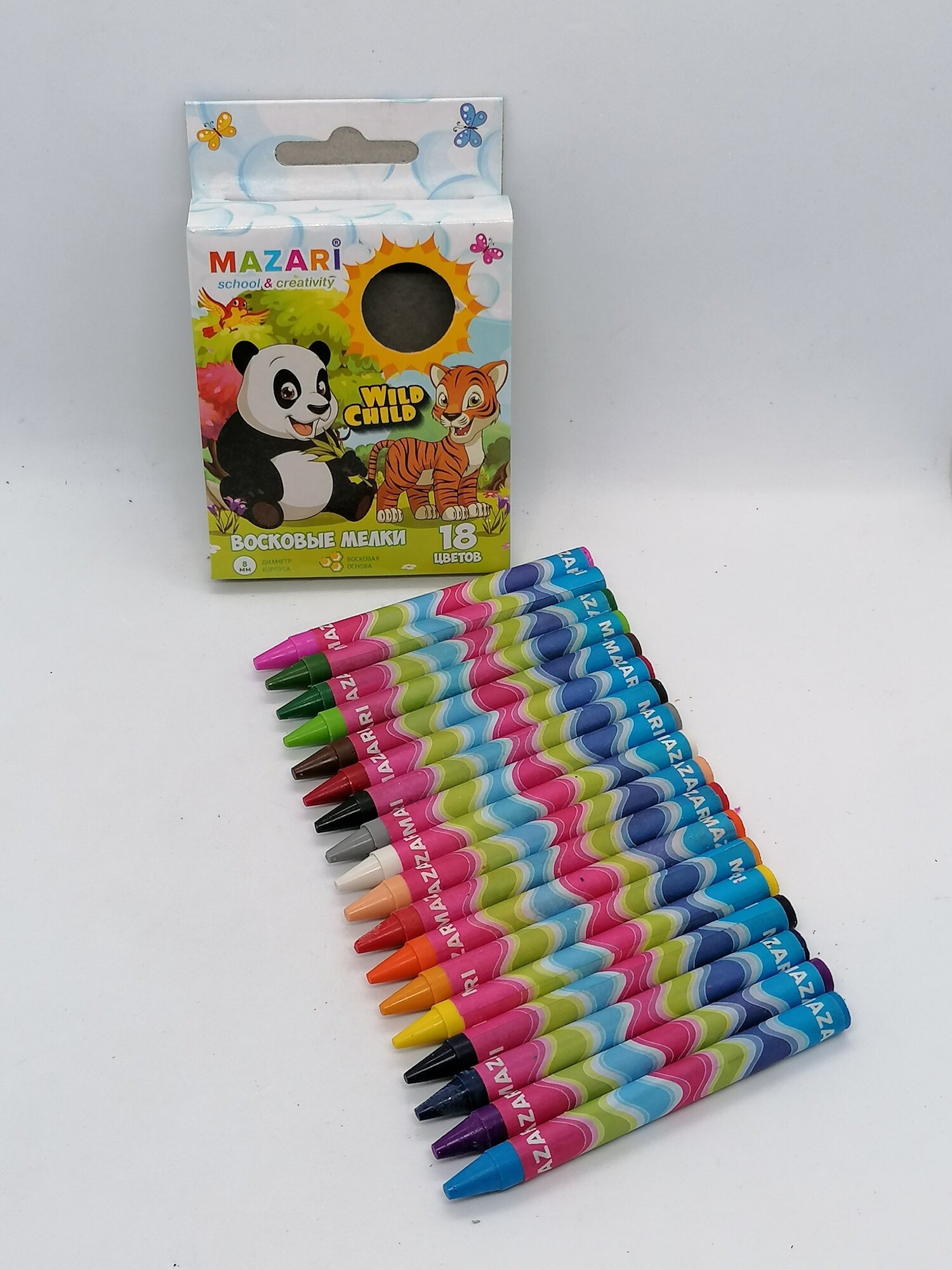 Восковые мелки, набор из 18-ти штук — фото 1