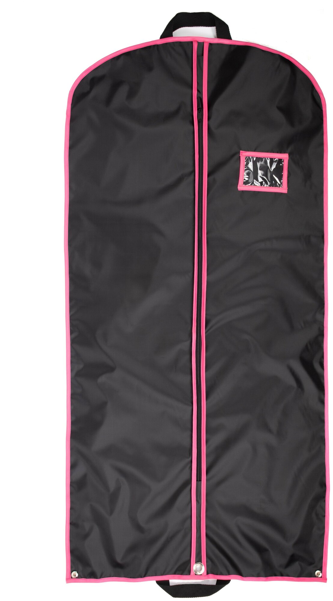Чехол для одежды, GolD, 120х60, на молнии, с ручкой, оксфорд, черный, розовый