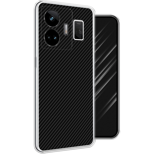 Силиконовый чехол на Realme GT3 / Реалми GT3 Черный карбон силиконовый чехол на realme gt3 реалми gt3 бутерброд из котиков