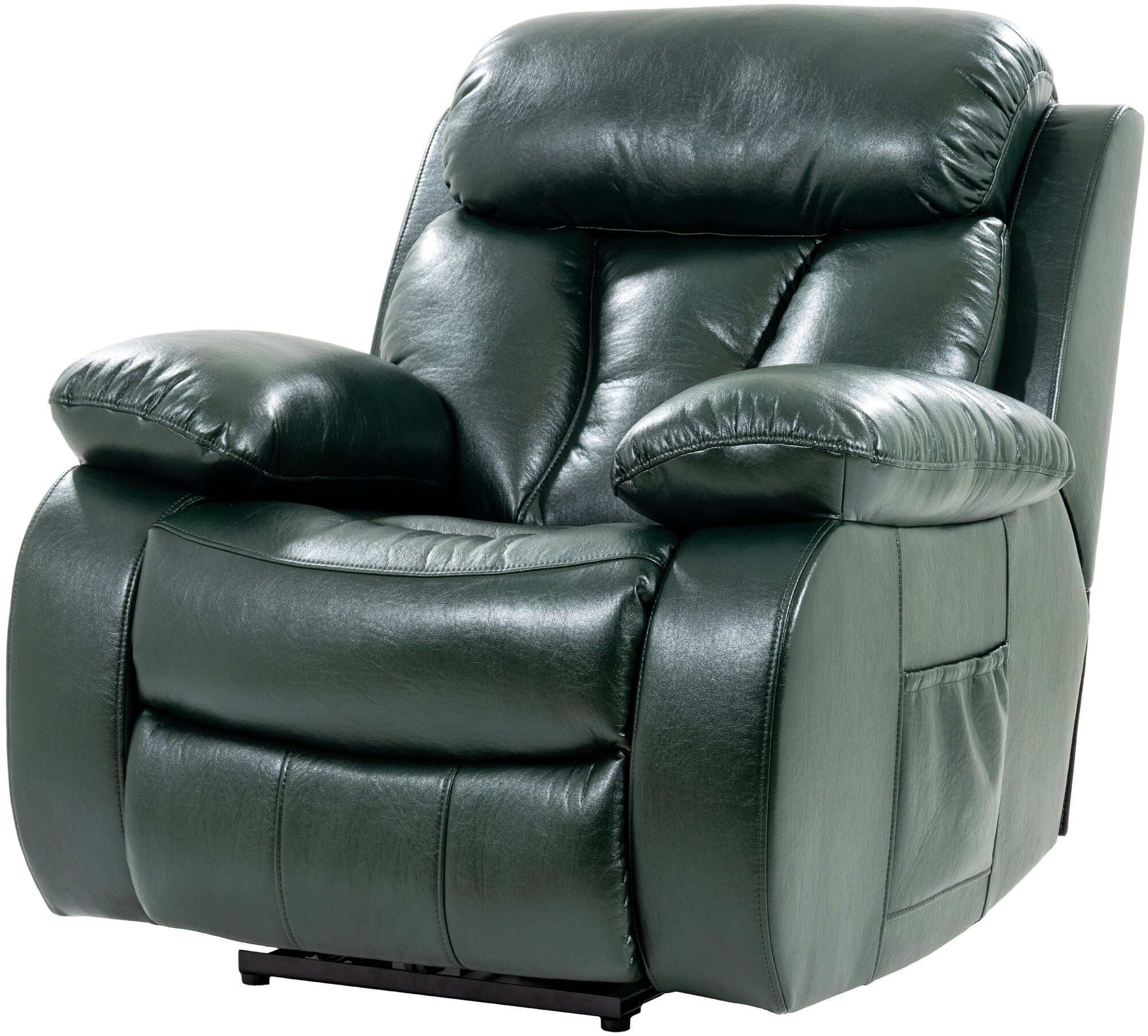 Кресло реклайнер - механический, BONA LUX Зеленая кожа - фотография № 7