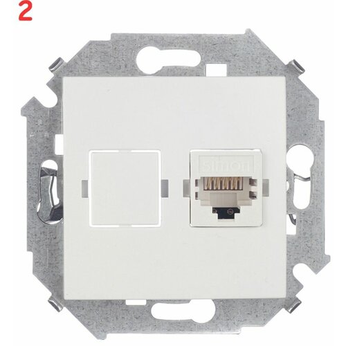 Розетка компьютерная 1591598-030 скрытая установка белая один модуль RJ45 cat 5e (2 шт.)