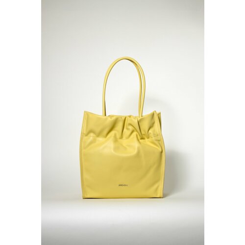 Сумка  шоппер ARCADIA повседневная, натуральная кожа, внутренний карман, желтый