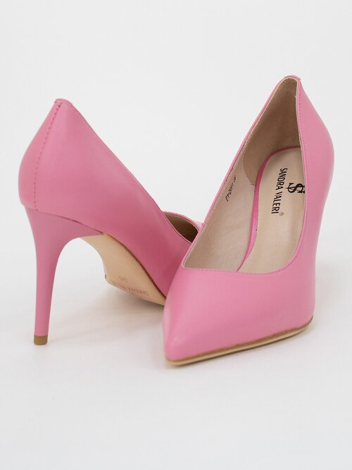 Туфли лодочки  Sandra Valeri, натуральная кожа, полнота 2, анатомическая стелька, размер 40, розовый