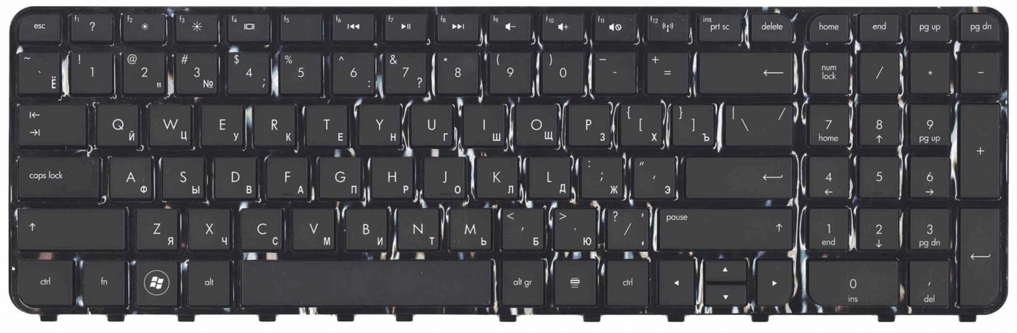 Клавиатура для HP Envy m6-1101er черная с черной рамкой