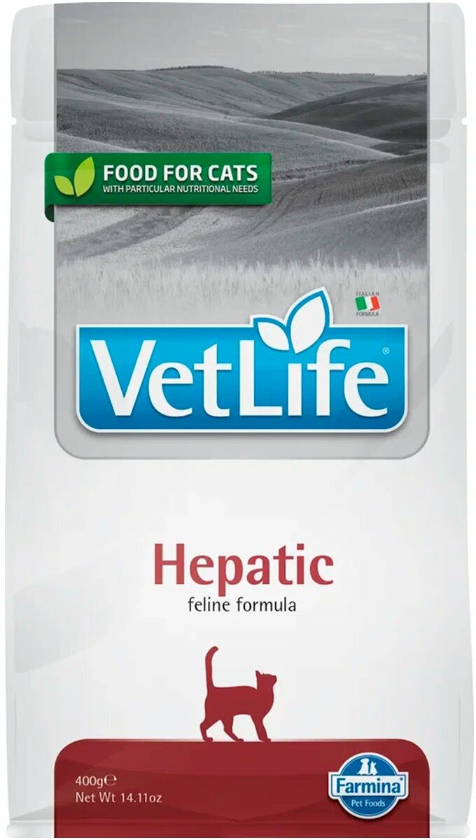 FARMINA VET LIFE FELINE HEPATIC для взрослых кошек при заболеваниях печени (0,4 кг)