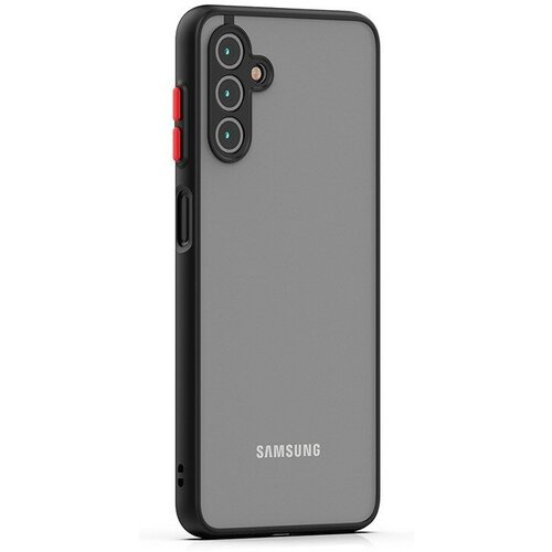Накладка пластиковая матовая для Samsung Galaxy A14 A145 с силиконовой окантовкой чёрная накладка пластиковая для samsung galaxy s24 с силиконовой окантовкой чёрная