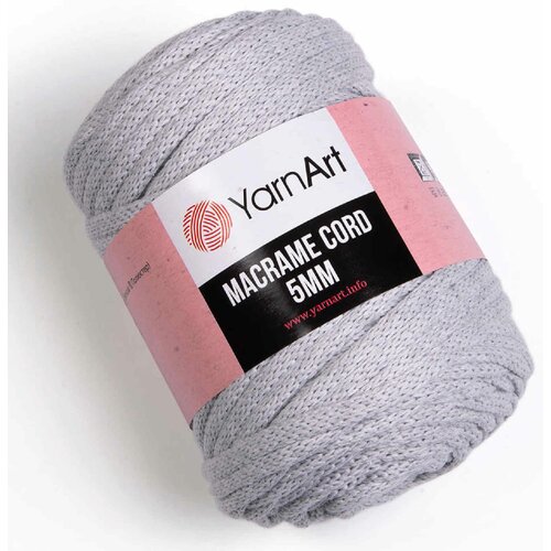 Пряжа YarnArt Macrame cord 5mm светло-серый (756), 60%хлопок/40%полиэстер/вискоза, 85м, 500г, 3шт
