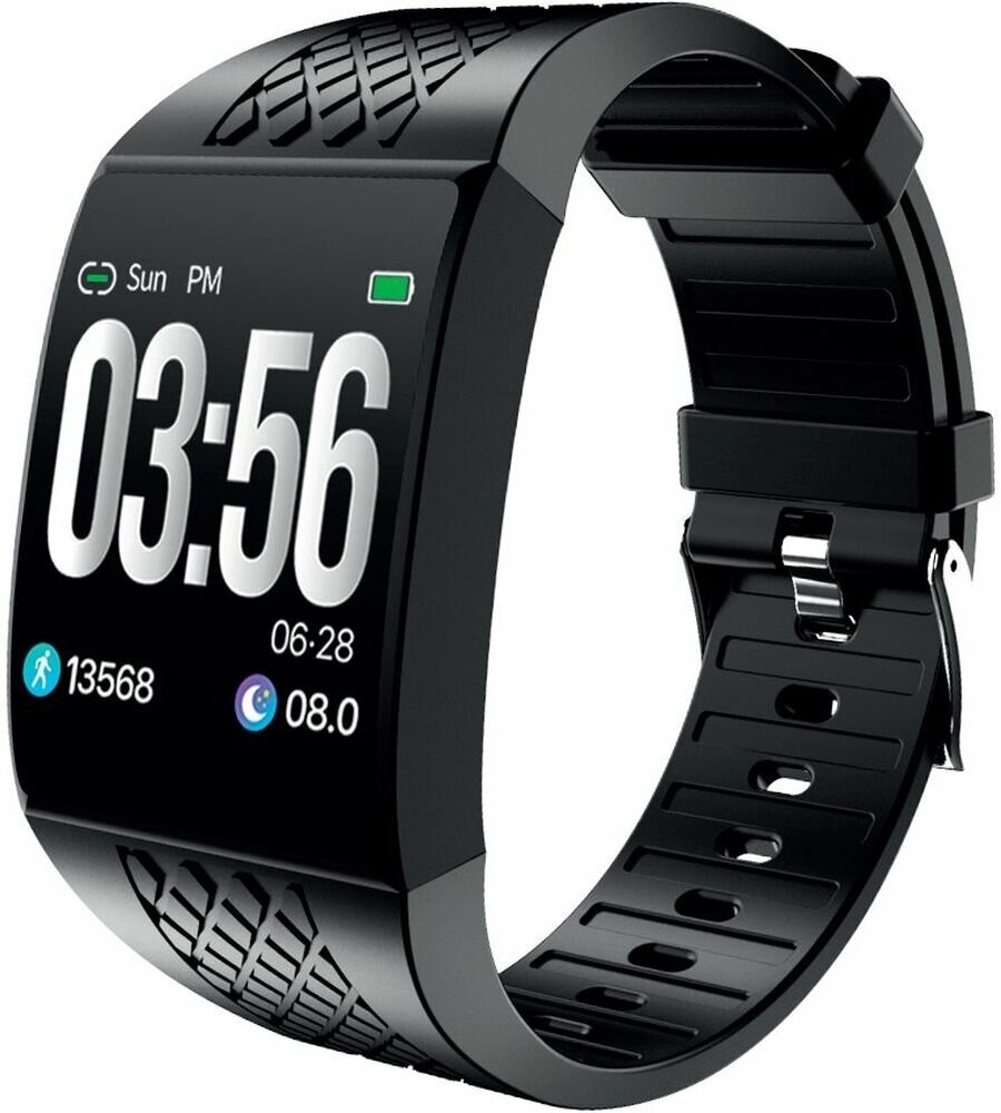 Фитнес-трекер DENN Fit 3, 1.3", черный / черный [dft-03b] - фото №1