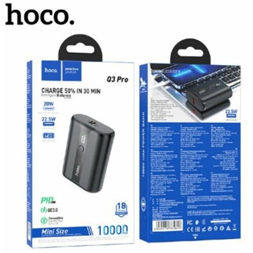 Внешний аккумулятор Hoco Q3Pro 10000mAh, черный внешний аккумулятор hoco j108 10000mah черный