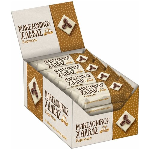 Халва HAITOGLOU батончик кофе экспрессо MACEDONIAN HALVA карт/уп. 40гр. (16 штук в упаковке) (Греция)