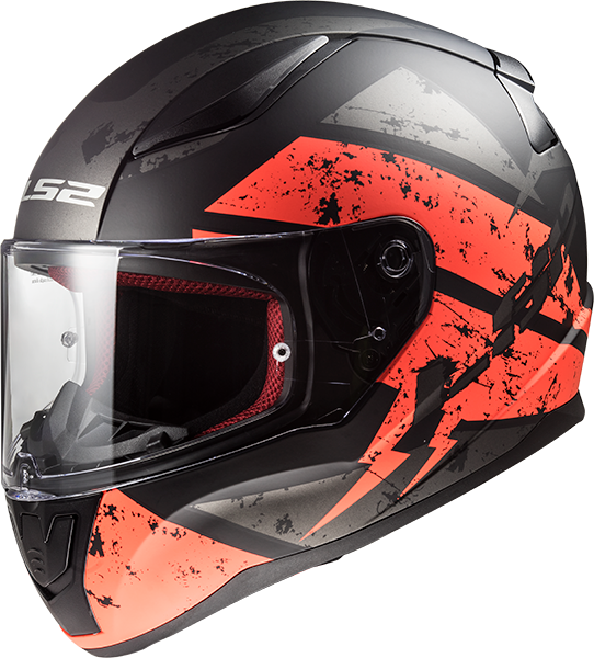 LS2 Шлем FF353 Rapid Deadbolt черно-оранжевый матовый