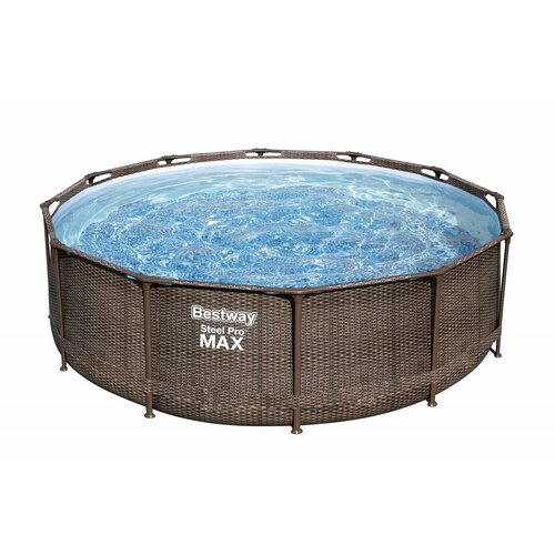 bestway каркасный бассейн 561fm bestway steel pro max 610 132 см фильтр насос аксессуары 561fm Бассейн каркасный Bestway Steel Pro, размер 366 х 100 см, фильтр-насос, лестница, 56709