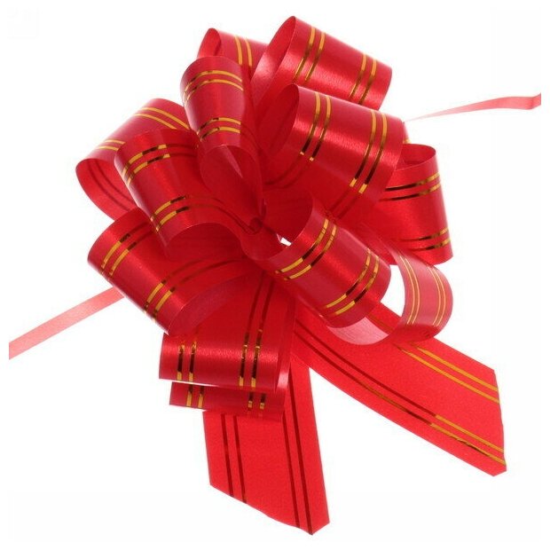 Бант для оформления подарка «Сияние» 3 см, d-11 см, Красный