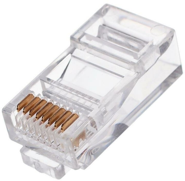 Вилка RJ-45, 8P8C PLUG3UP6/10 универсальная категория 5e, контакты 6 микрон, 10 штук