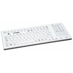 InduKey TKG-107-TOUCH-IP68-WHITE-USB-US/CYR Пылевлагозащищённая клавиатура с тачпадом (KG22307) - изображение