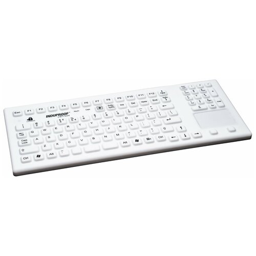 InduKey TKG-107-TOUCH-IP68-WHITE-USB-US/CYR Пылевлагозащищённая клавиатура с тачпадом (KG22307)