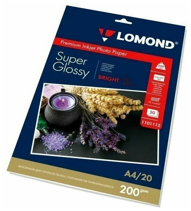 Бумага Lomond А4 Super Glossy Bright 200г/м² (1101112)