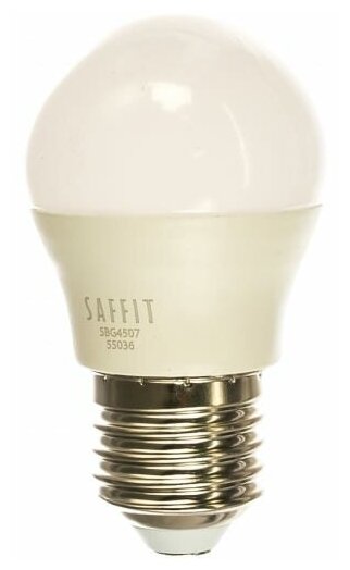 Лампа светодиодная LED 7вт Е27 теплый матовый шар (SBG4507) | код 55036 | SAFFIT ( 1шт. )