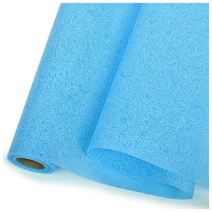 Фетр "Узор" небесно-голубой для упаковки цветов и подарков в рулоне, 49см*5м