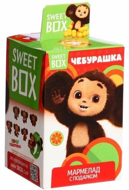 Sweet box Свитбокс чебурашка, жевательный мармелад с игрушкой 10 штук по 10гр - фотография № 3