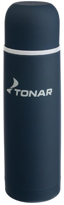 Термос Тонар модель HS.ТМ-032 объёмом 0,75 л. матовый синий цвет с ситечком для заварки - фотография № 1