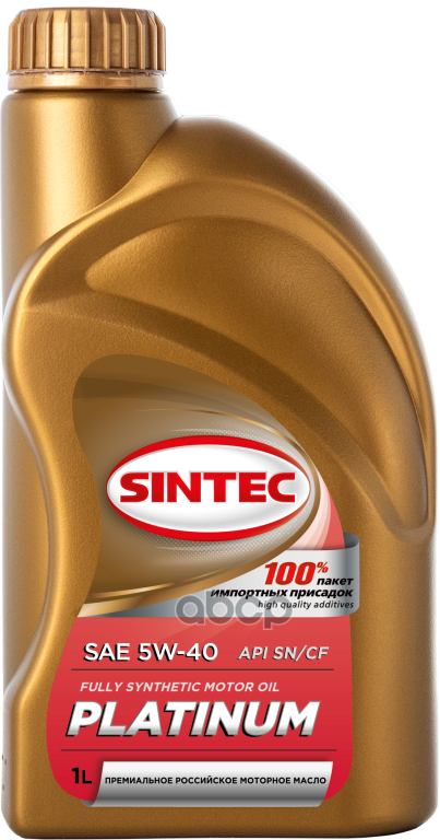 SINTEC Масло Моторное 5W40 1L Platinum Api Sn/Sf A3/B4 — купить в интернет-магазине по низкой цене на Яндекс Маркете