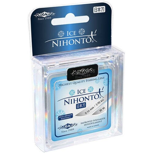 леска мононить mikado eyes blue ice 0 16 25 м 3 80 кг Леска мононить Mikado NIHONTO ICE 0,18 (50 м) - 4.80 кг.