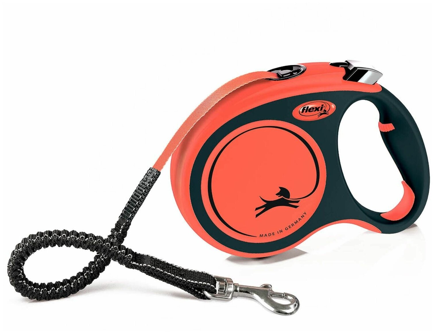 Поводок - рулетка для собак Flexi Xtreme L, лента 5м, до 65 кг, черно-оранжевая