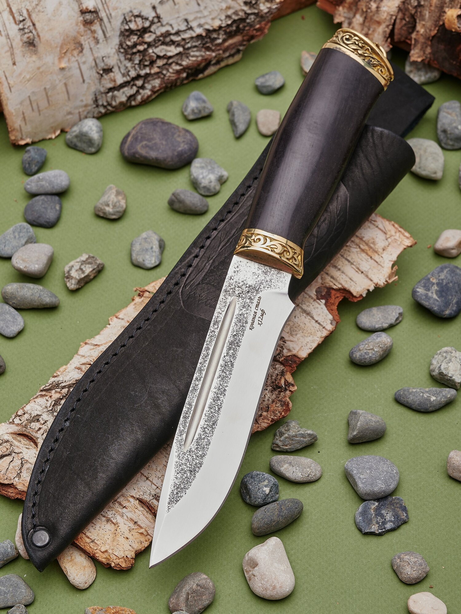 Нож "Дикарь", сталь Х12МФ, серебристый, длина клинка 14 см, вес 250 гр