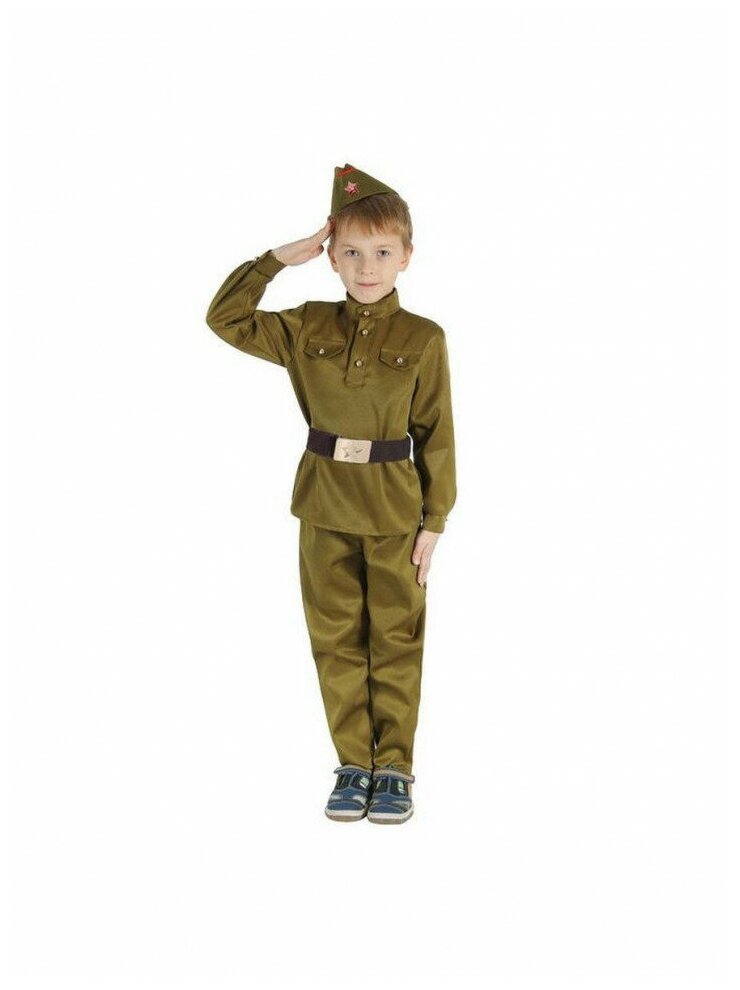 Маскарадный костюм военного для мальчика с пилоткой 