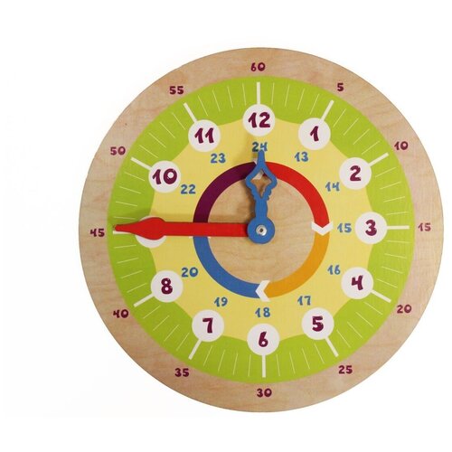 Часы Мастер игрушек Обучающая доска Точное время IG0766, бежевый/зеленый/красный/желтый