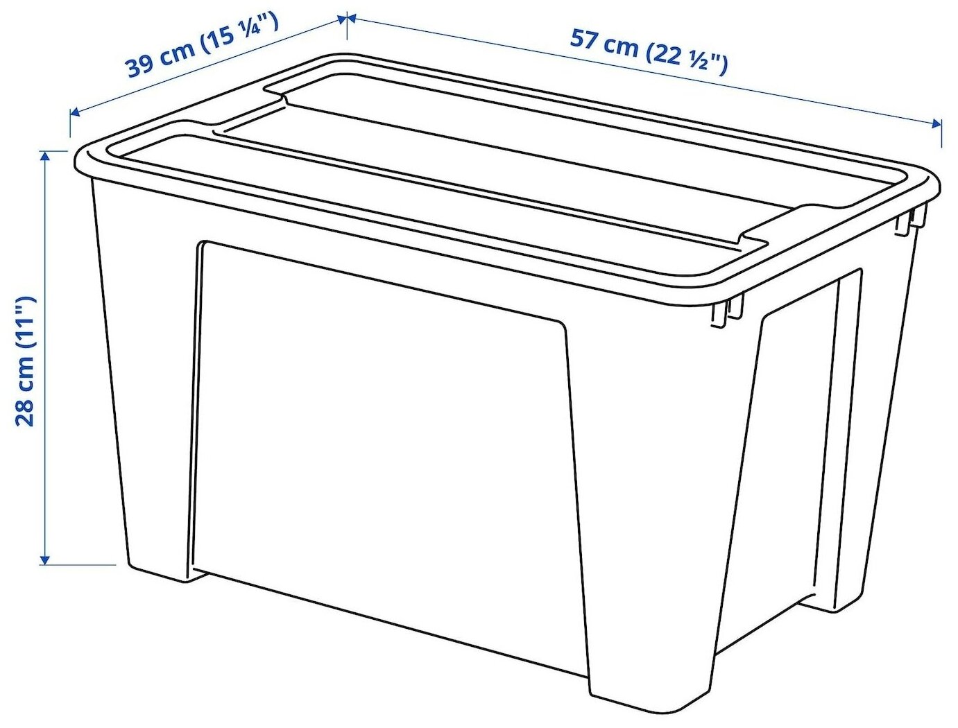 Контейнер для вещей с крышкой икеа самла SAMLA, 57x39x28 см/45 л, прозрачный 99389134 - фотография № 2