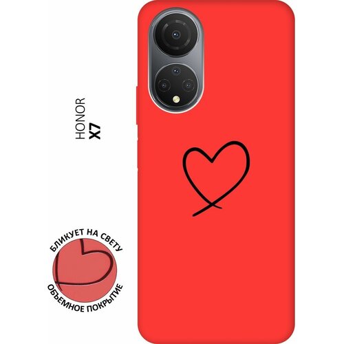 Матовый чехол Heart для Honor X7 / Хонор Х7 с 3D эффектом красный матовый чехол hands для honor x7 хонор х7 с 3d эффектом розовый