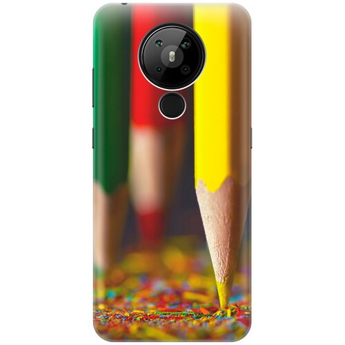 фото Ультратонкий силиконовый чехол-накладка для nokia 5.3 с принтом "желтый карандаш" gosso