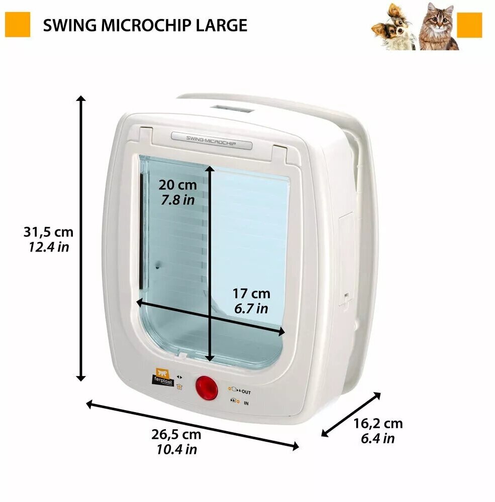 Ferplast дверь SWING MICROCHIP LARGE (белая) - фото №4